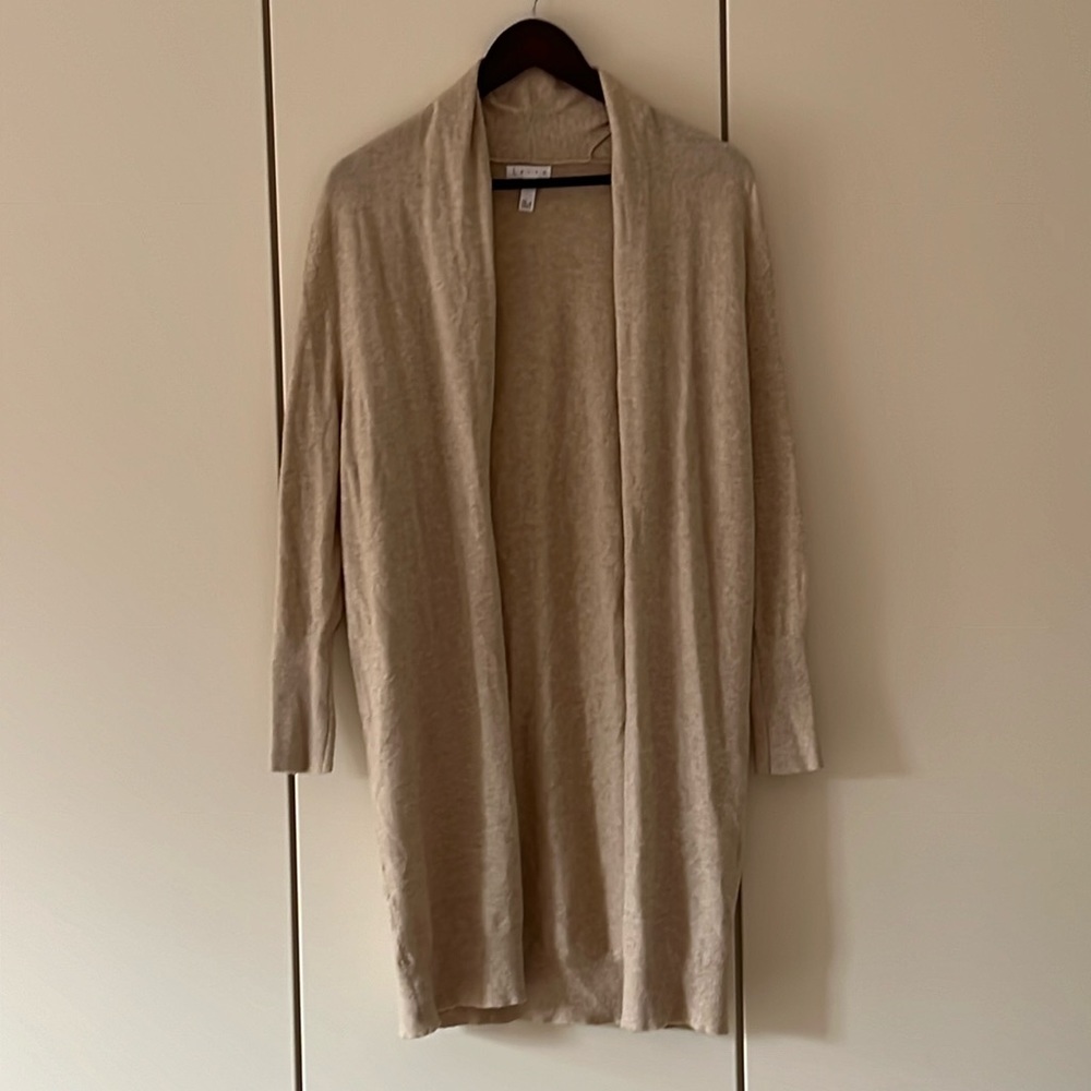Cream mid length cardigan by Leith